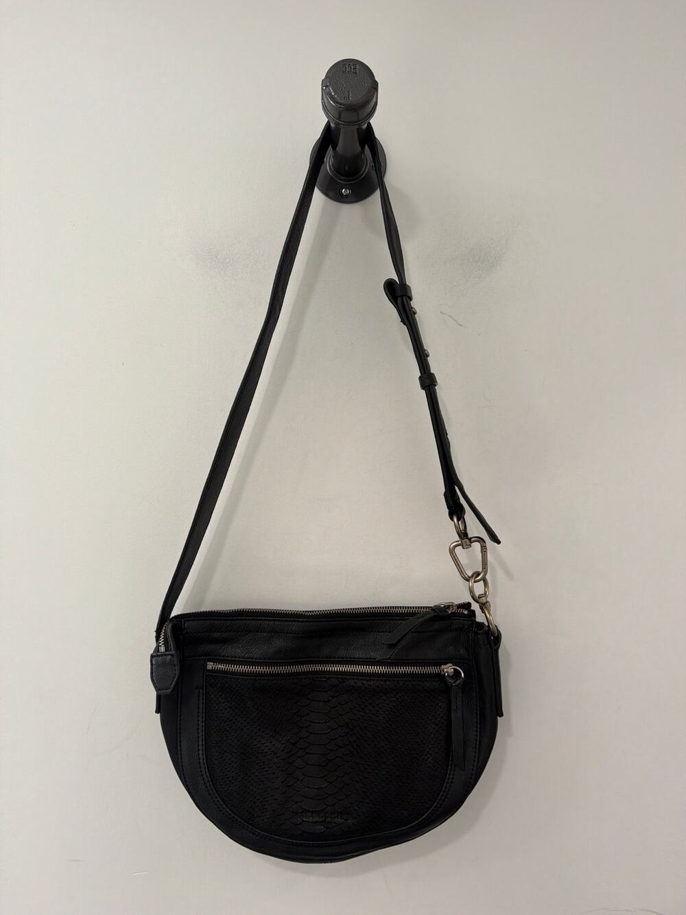 Liebeskind Berlin Reptile Texture Crossbody Bag Black